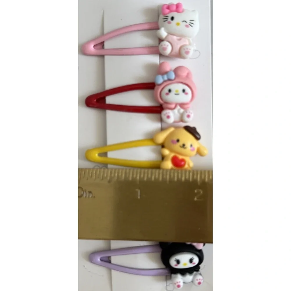 5 PC Set Sanrio Hair Clips Girls Hello Kitty Cinnamoroll Snap Barrette Hair Clip